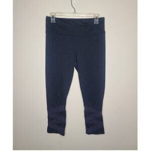 Athleta navy blue Jacquard Mantra capri leggings - medium 866954